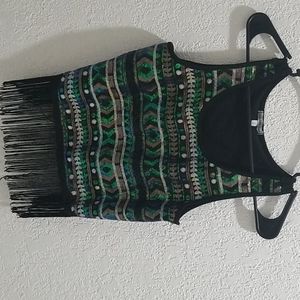 Sequins Top with Fringe